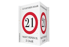 Verkeersbord Raambord 21 Jaar