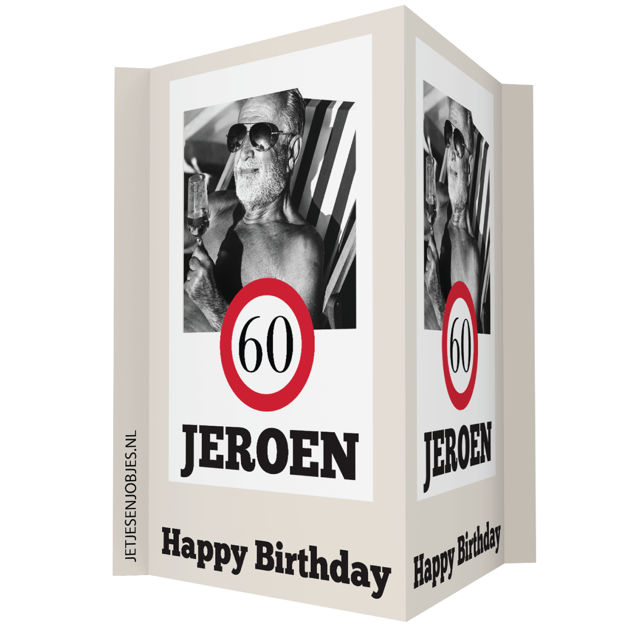 60 jaar Verkeersbord Raambord met foto