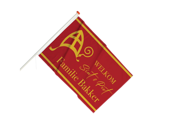 Sinterklaas Vlag Rood en Geel met Naam