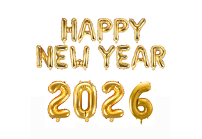 Happy New Year letters en cijfers ballonnen pakket