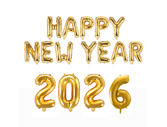 Happy New Year letters en cijfers ballonnen pakket