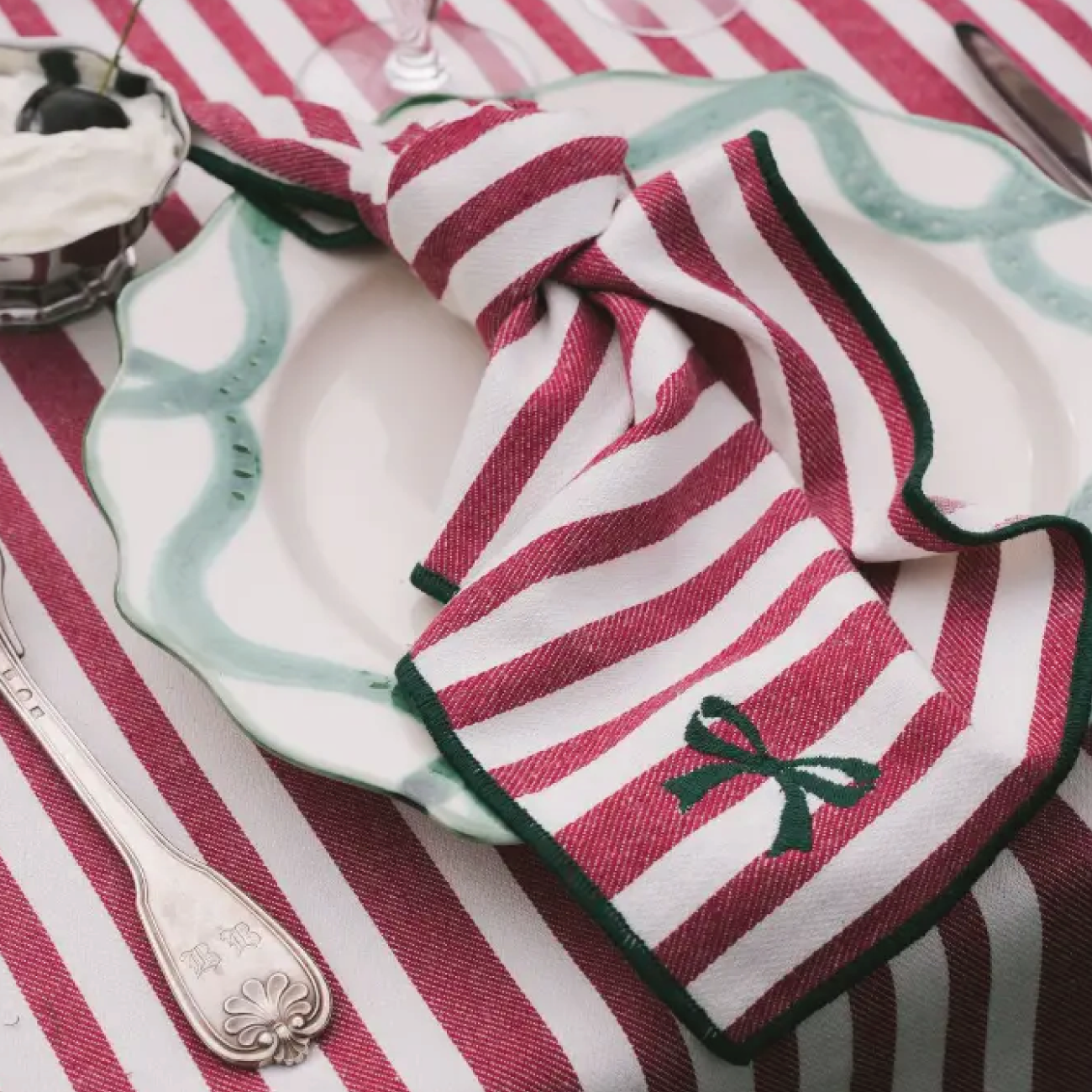 Servet Noëline Burgundy (set van 2) - Maison Dinette