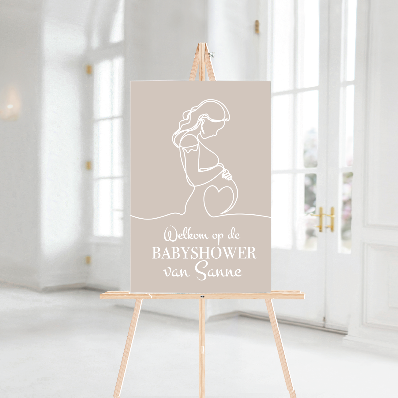 Welkomstbord Babyshower modern – gepersonaliseerd met naam