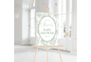 Babyshower Welkomstbord Elegant Salie Groen