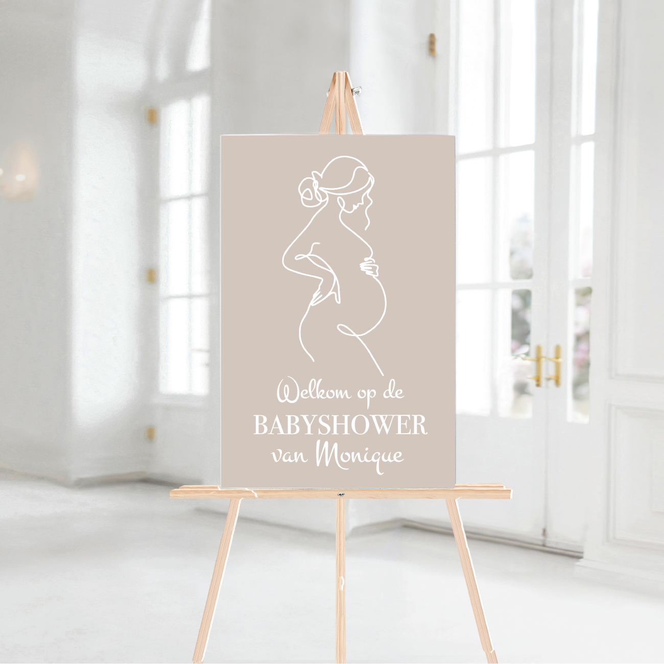 Welkomstbord Babyshower Mommy To Be – gepersonaliseerd met naam