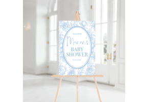 Babyshower Welkomstbord Elegant Baby Blue