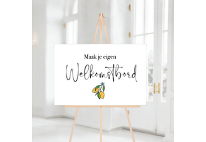 Welkomstbord zelf maken liggend