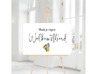 Welkomstbord zelf maken liggend