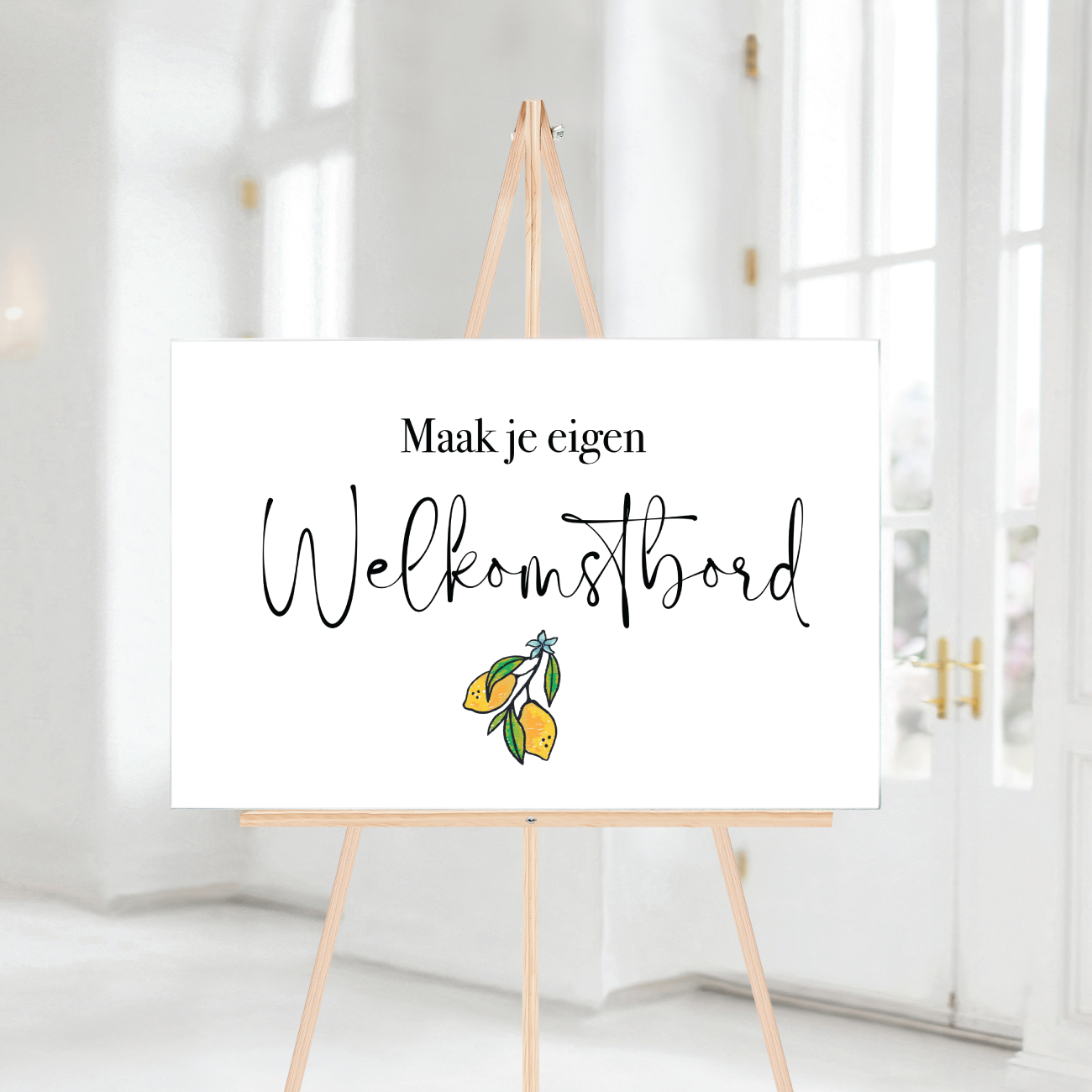 Welkomstbord zelf maken liggend