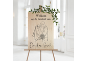 Welkomstbord Bruiloft Hout Bruidspaar