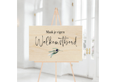 Welkomstbord bruiloft hout zelf maken liggend