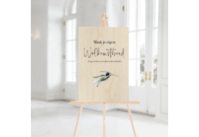 Welkomstbord bruiloft hout zelf maken staand