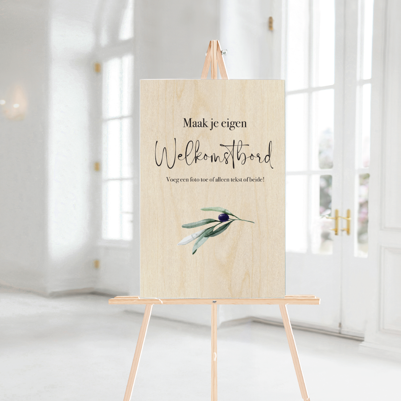 Welkomstbord bruiloft hout zelf maken staand