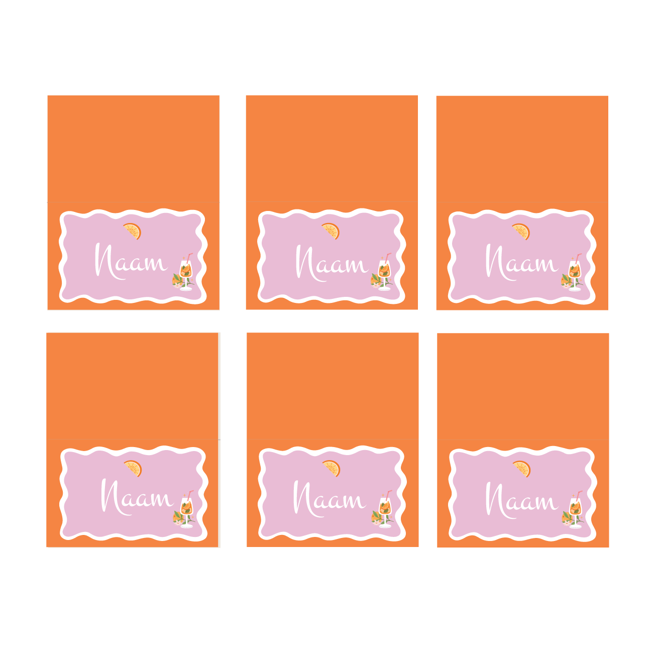 Naamkaartjes  21 Diner Aperol Spritz - Direct Download (18st)