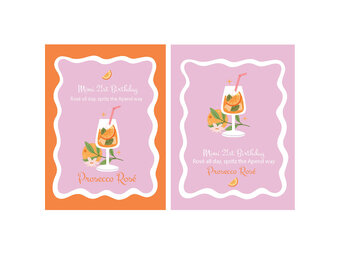 Wijnfles etiketten 21 Diner Aperol Spritz - Direct Download