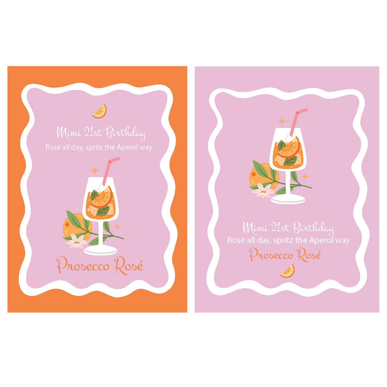 Wijnfles etiketten 21 Diner Aperol Spritz - Direct Download