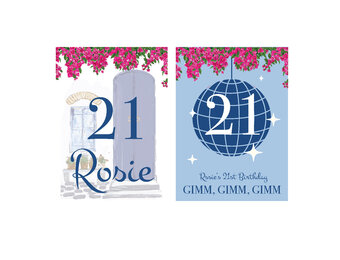 Mamma Mia Wijnfles etiketten 21 Diner – Print 2 of 100 stuks voor één prijs