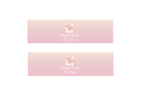 Waterfles labels Babyshower Beer met ballonnen roze | Onbeperkt Printen | Direct Download