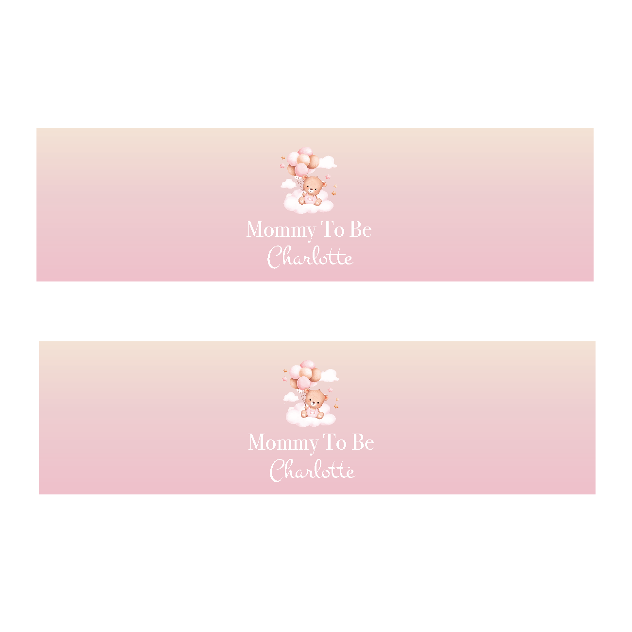 Waterfles labels Babyshower Beer met ballonnen roze | Onbeperkt Printen | Direct Download
