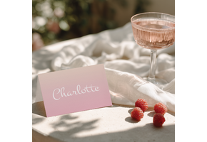 Naamkaartjes Babyshower roze– Print 2 of 100 stuks voor één prijs