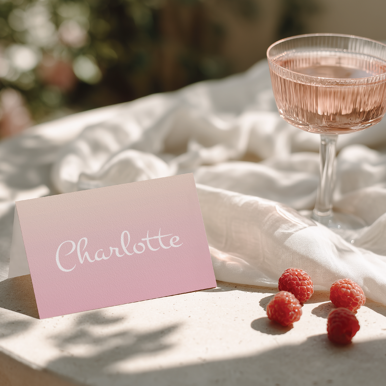 Naamkaartjes Babyshower roze – Direct Download (18st)