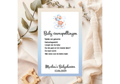 Babyshower invulkaartje Beer met ballonnen blauw– Print 2 of 100 stuks voor één prijs