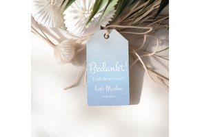 Bedanklabels Babyshower Ombre blauw | Onbeperkt Printen | Direct Download