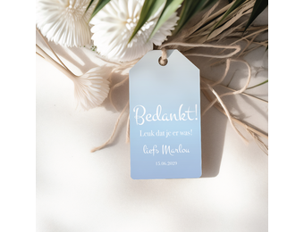 Bedanklabels Babyshower Ombre blauw | Onbeperkt Printen | Direct Download