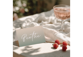 Naamkaartjes Babyshower ombre sage – Print 2 of 100 stuks voor één prijs