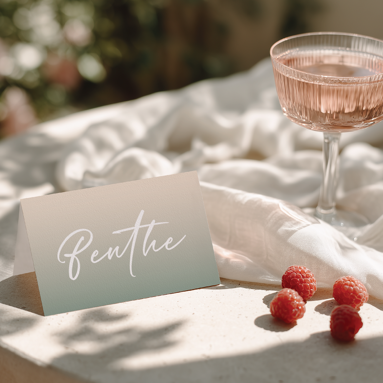 Naamkaartjes Babyshower ombre sage – Print 2 of 100 stuks voor één prijs