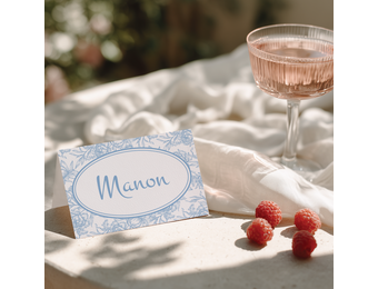 Naamkaartjes Elegant Baby Blue – Direct Download (18st)