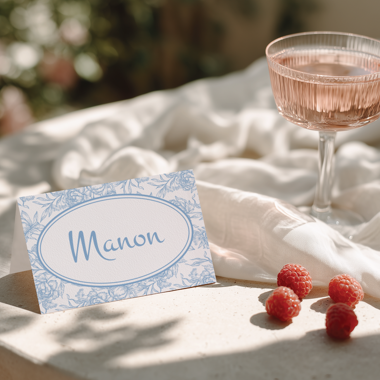 Naamkaartjes Elegant Baby Blue – Direct Download (18st)