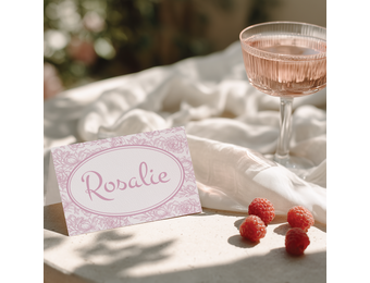 Naamkaartjes Elegant Baby Pink – Direct Download (18st)