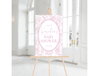 Babyshower Welkomstbord Elegant Baby Pink