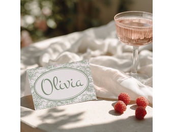 Naamkaartjes Elegant Sage – Direct Download (18st)