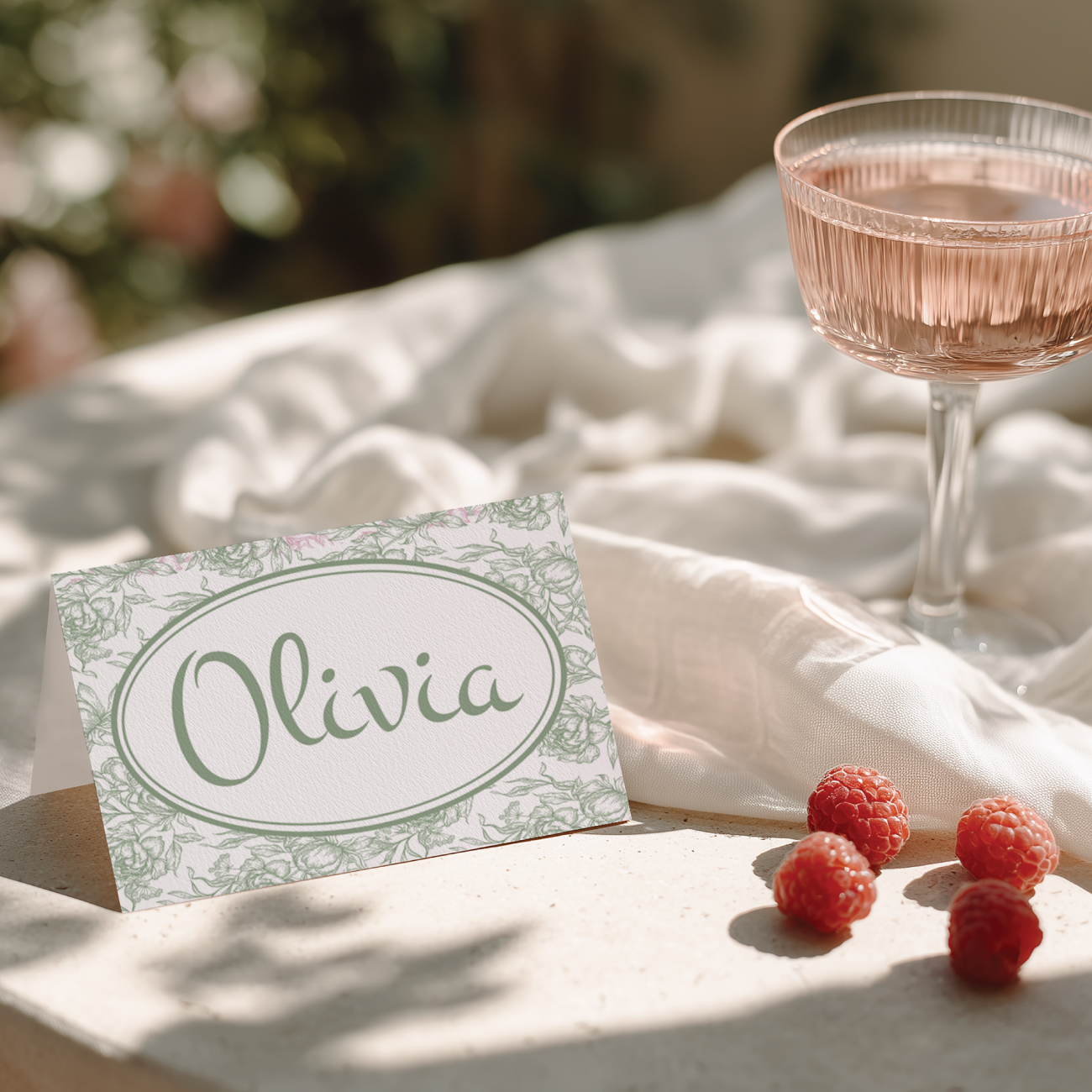 Naamkaartjes Elegant Sage – Direct Download (18st)