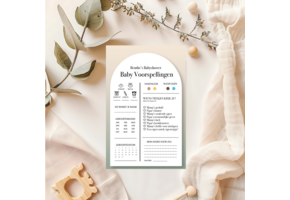 Babyshower Spelletjes Sage Personaliseerbaar – Baby Voorspellingen Printable – Direct Download