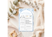 Babyshower Spelletjes Elegant Blue Personaliseerbaar – Baby Voorspellingen Printable – Direct Download