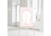Babyshower Welkomstbord Silly Goose Pink