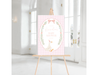 Babyshower Welkomstbord Silly Goose Pink