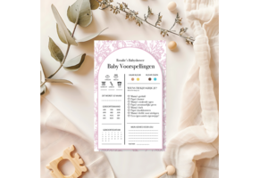 Babyshower Spelletjes Elegant Pink Personaliseerbaar – Baby Voorspellingen Printable – Direct Download