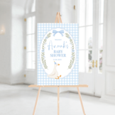 Welkomstbord Babyshower Silly Goose blauw – gepersonaliseerd met naam – jongen