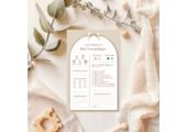Babyshower Spelletjes Strik Bruin met Naam - Personaliseer & Print zelf