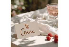 Naamkaartjes Babyshower Teddy Bear met Naam - Personaliseer & Print zelf