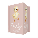 Geboortebord baby eend met bloem gepersonaliseerd | Jetjes & Jobjes