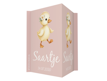 Geboortebord baby eend met bloem gepersonaliseerd | Jetjes & Jobjes