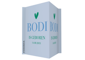 Geboortebord color blocking blauw groen – met naam