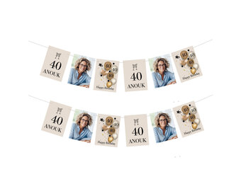 40 jaar Slinger met ballonnen gepersonaliseerd (18st)