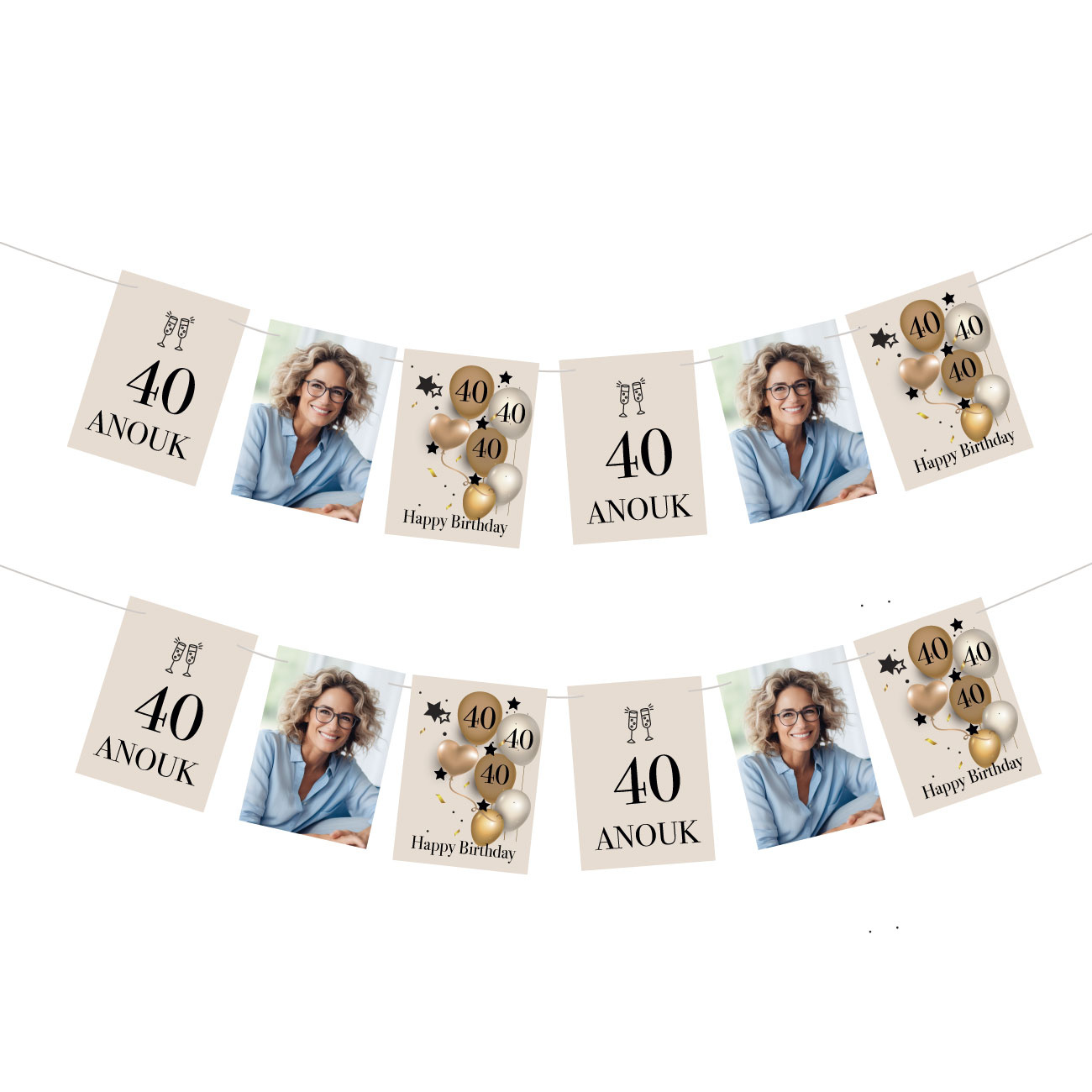 40 jaar Slinger met ballonnen gepersonaliseerd (18st)