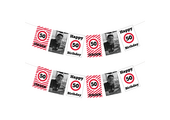 50 jaar Slinger verkeersbord met foto gepersonaliseerd (18st)